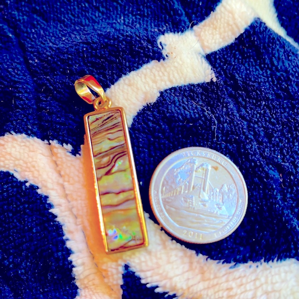 Abalone Necklace rectangle vintage no flaws - Picture 2 of 8